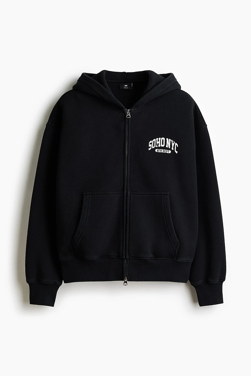 Oversized Printed Hooded Jacket