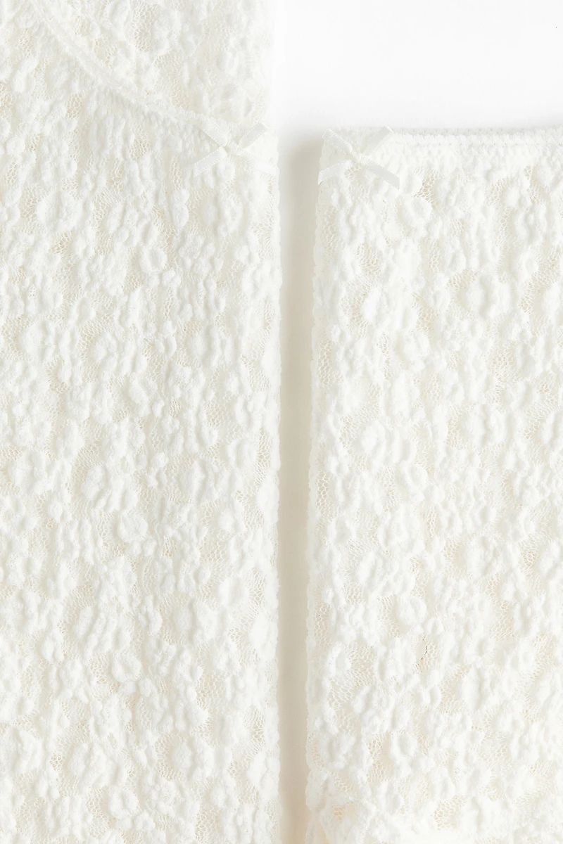 Picot-Trimmed Lace Pajamas