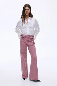 Jean large taille haute