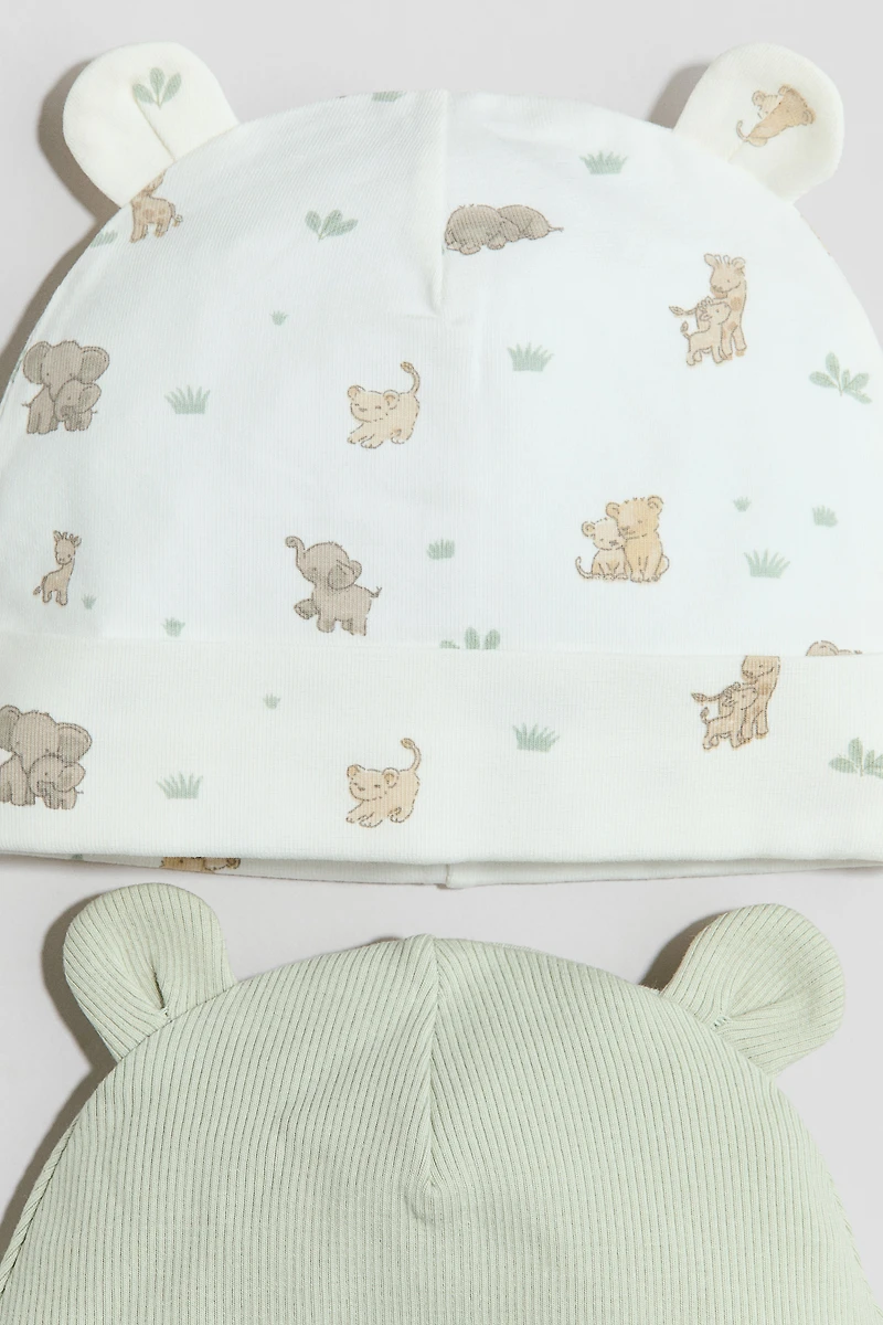 Lot de 2 bonnets côtelés avec oreilles