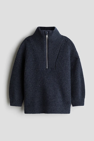 Chandail mélange de laine à fermeture éclair