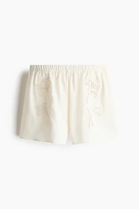 Shorts with Eyelet Embroidery