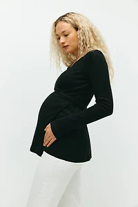 MAMA Ribbed Wrapover Top