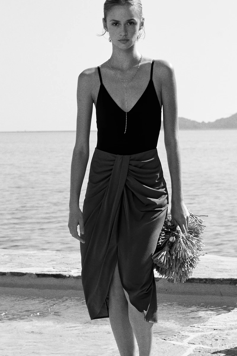 Draped Jersey Skirt