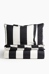 Housse de couette lit double en satinette coton