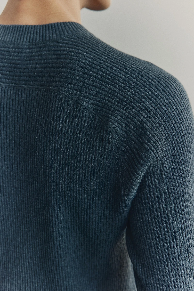 Chandail classique en tricot de coton côtelée