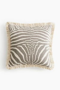 Cotton Cushion Cover with Fringe