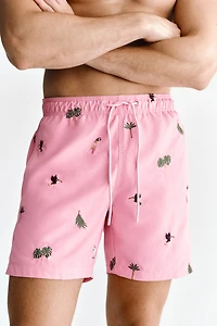 Patterned Swim Shorts
