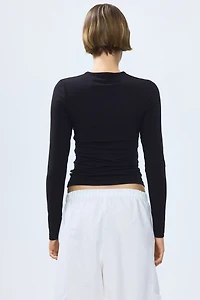 Long-sleeved jersey top