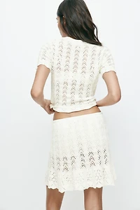 Jupe en tricot pointelle