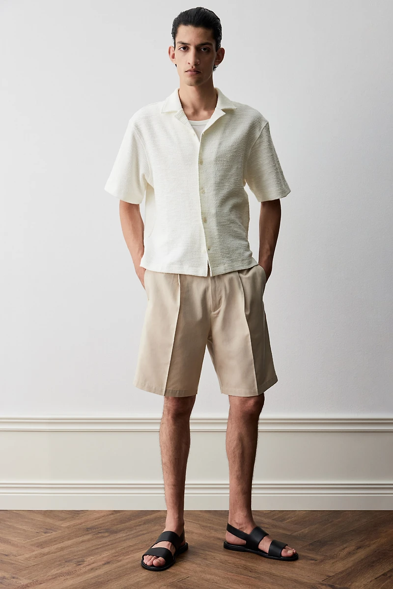 Chemise texturée Coupe Flottante avec col cubain