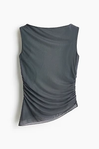 Haut sans manches en voile à effet drapé