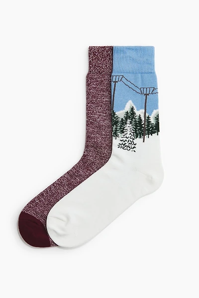 2-Pack Socks with Motif