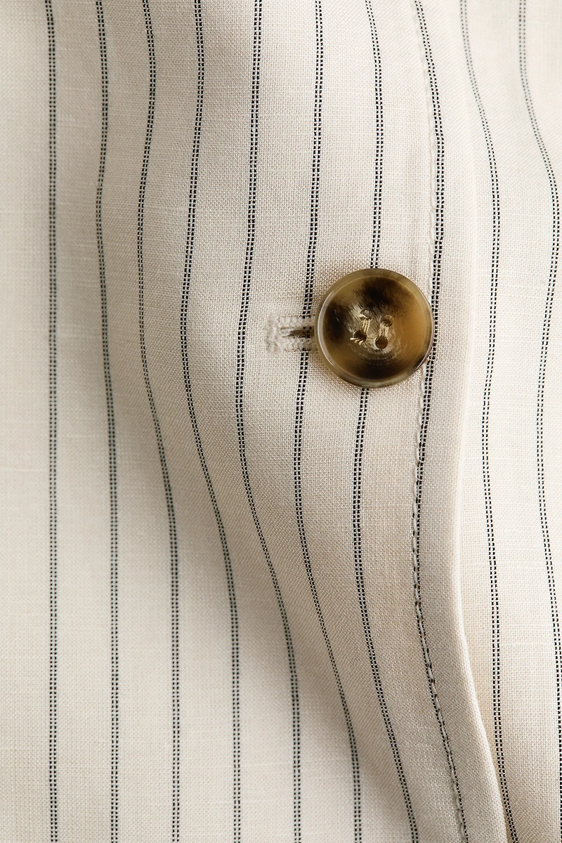 Linen-Blend Jacket Dress