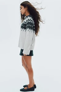 Jacquard-Knit Sweater