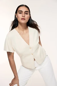 Batwing-Sleeved Cardigan