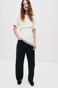 Lace-Trimmed T-Shirt