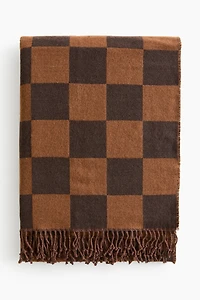 Checked Cotton-Blend Throw