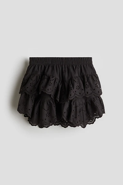 Cotton Skirt with Eyelet Embroidery