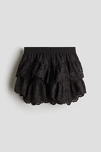 Cotton Skirt with Eyelet Embroidery