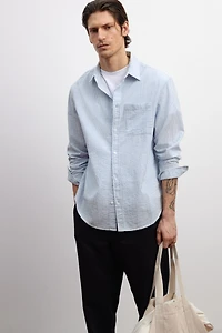 Loose-Fit Seersucker Shirt
