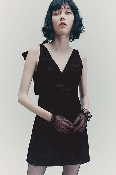 Bow-Detail Mini Dress