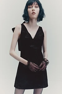 Bow-Detail Mini Dress