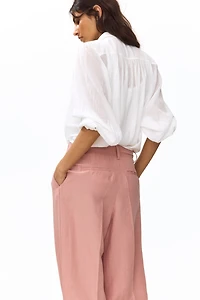Tapered Linen-Blend Pants