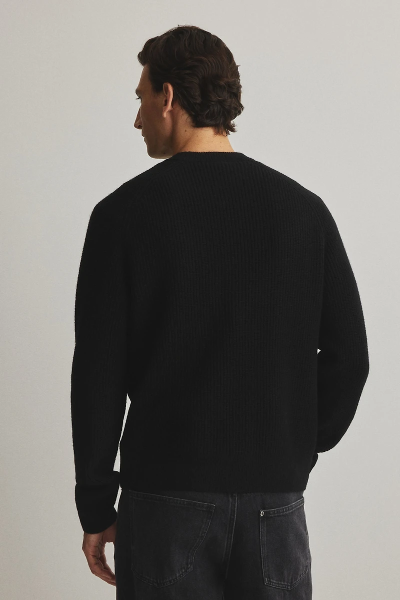 Regular-Fit Rib-Knit Wool Sweater
