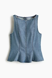 Denim Peplum Top