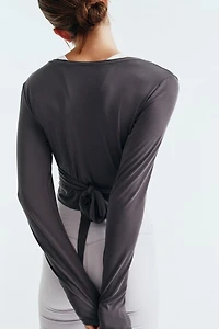Tie-Front Yoga Crop Top with SoftMove™