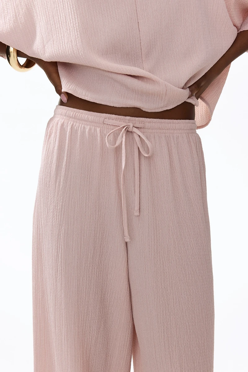 Wide-cut Pull-on Pants