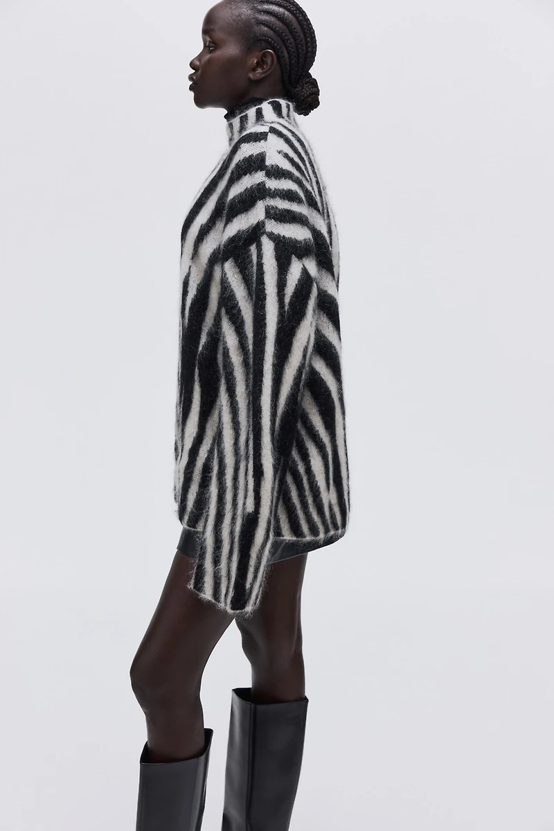 Mohair-Blend Mock Turtleneck Sweater