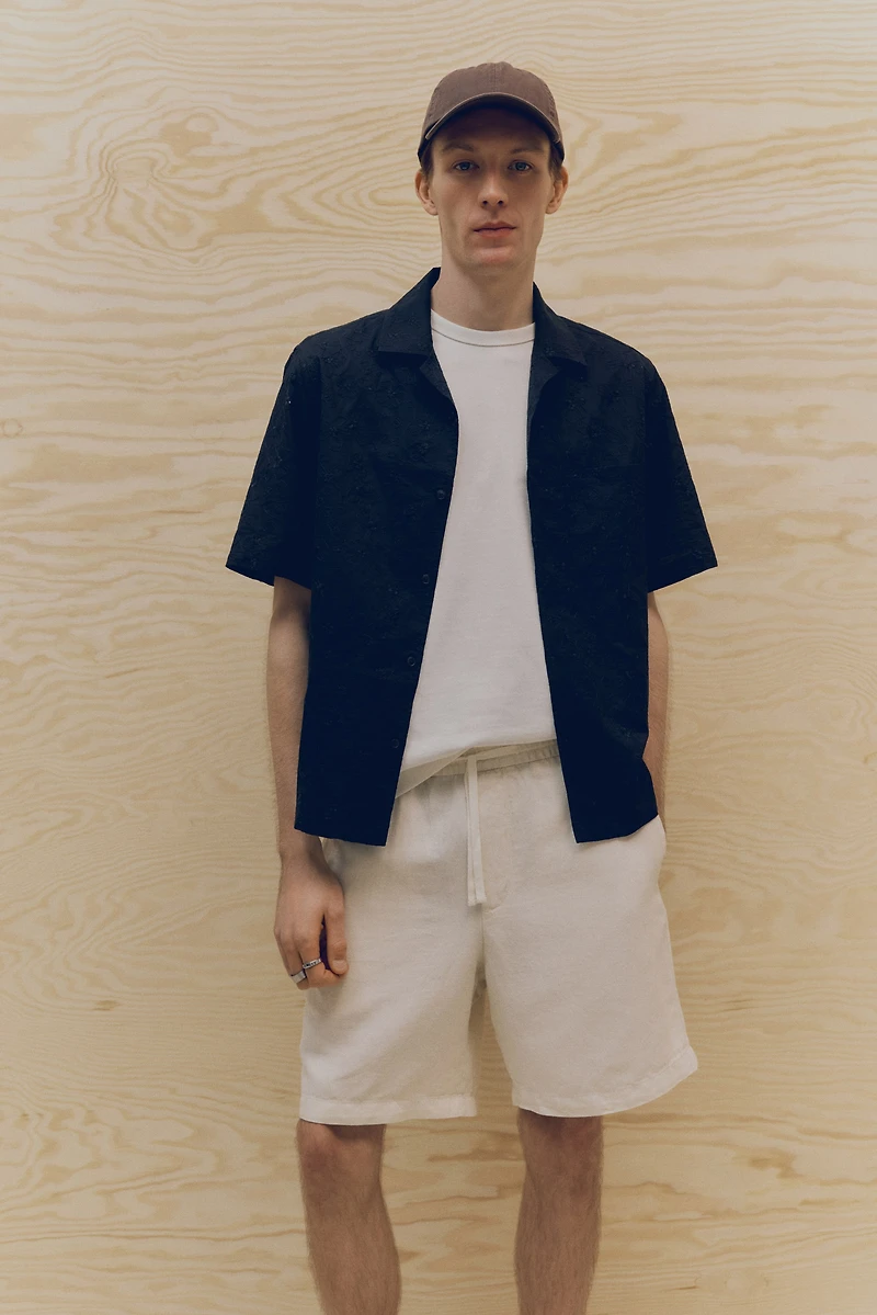 Relaxed-Fit Linen-Blend Shorts