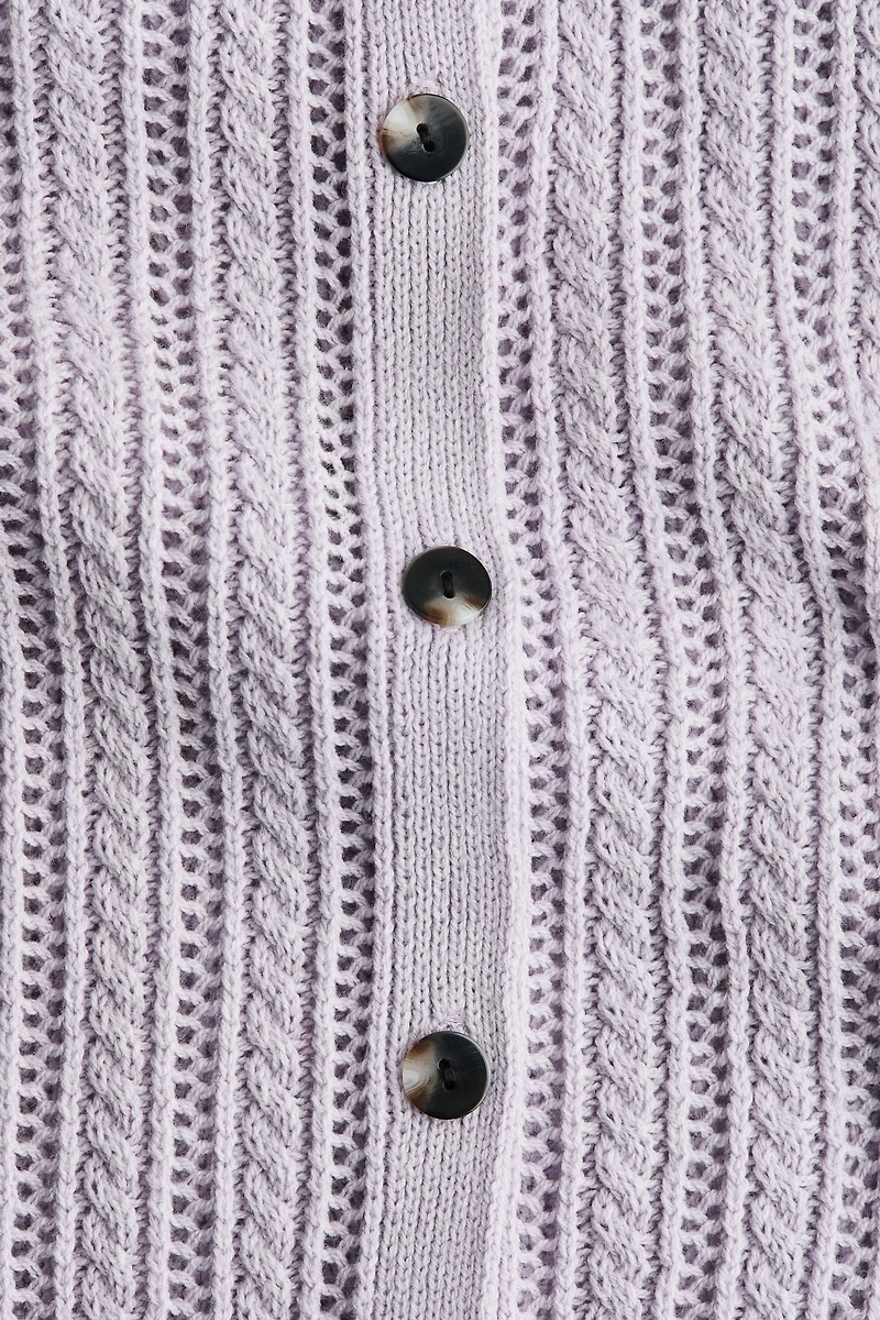 Pointelle-Knit Cardigan