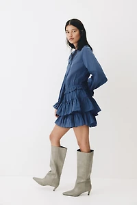 Flounced Cotton Dress