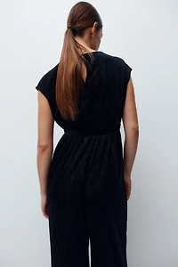 MAMA Sleeveless Tie-Belt Jumpsuit