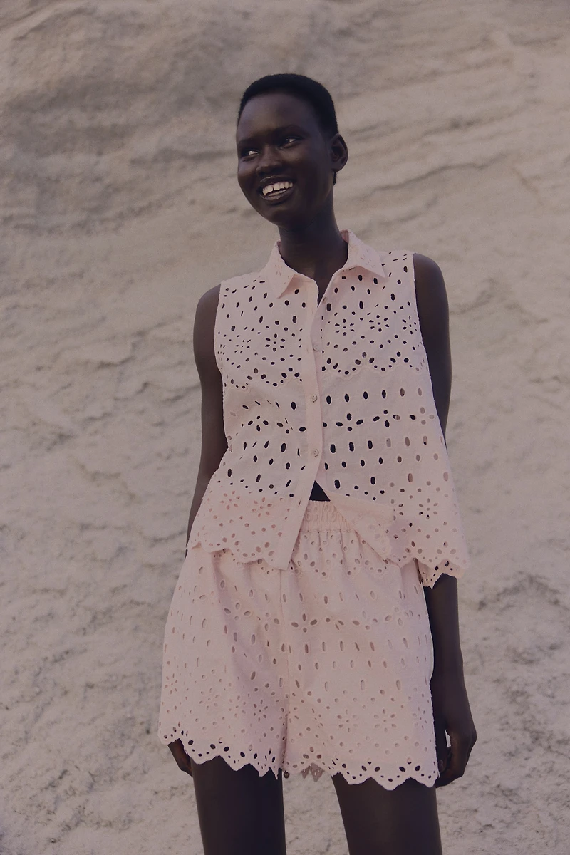 Eyelet-Embroidered Shirt