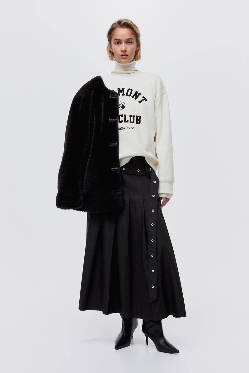 Sweatshirt with Text Motif