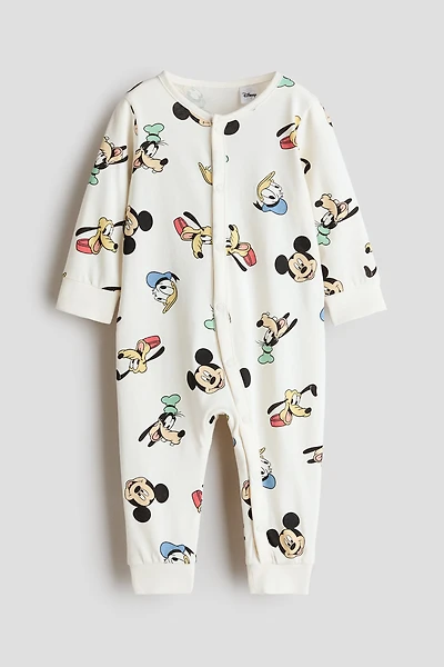 Printed Cotton Pajama Jumpsuit