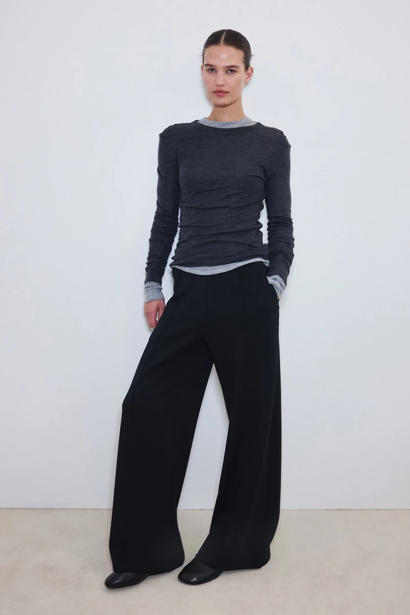 Cooling Relaxed-Fit Wide-Leg Pants