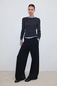 Cooling Relaxed-Fit Wide-Leg Pants