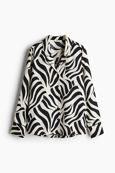 Chemise en sergé avec col cubain