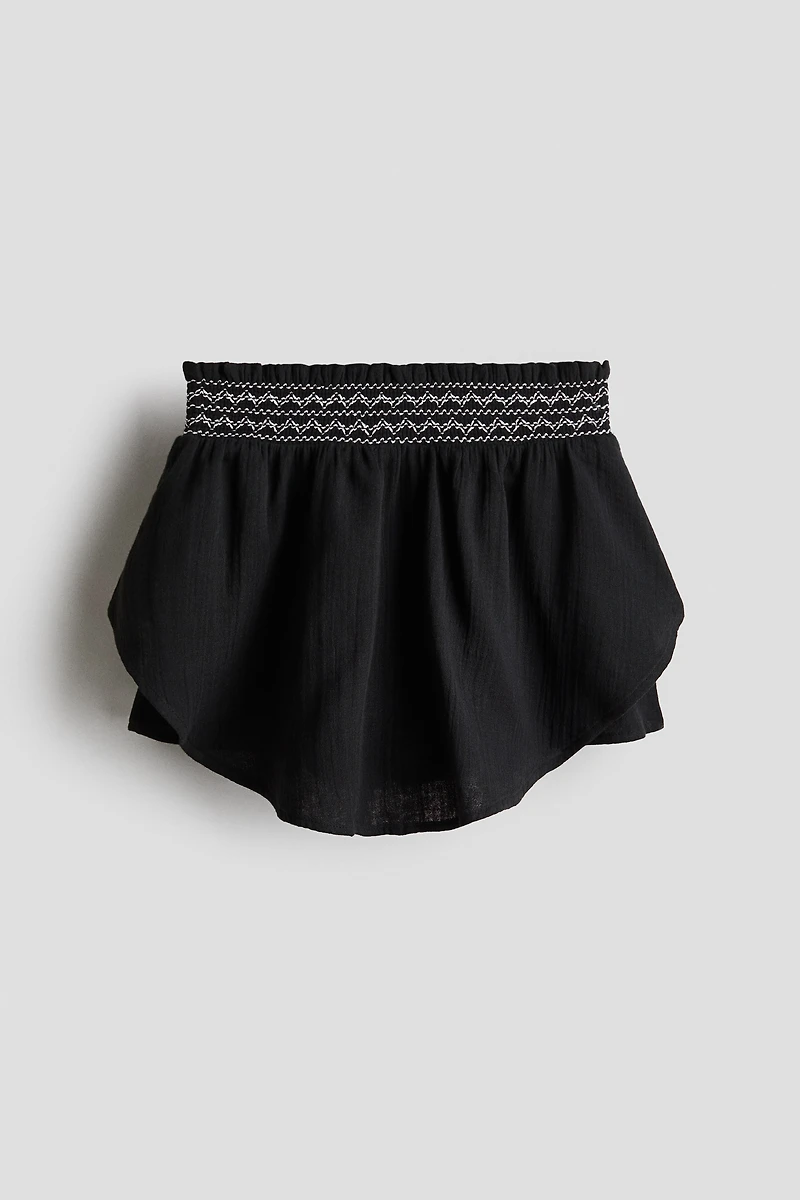 Smock-Detail Muslin Skort