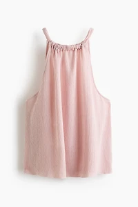 Crinkled Drawstring Top