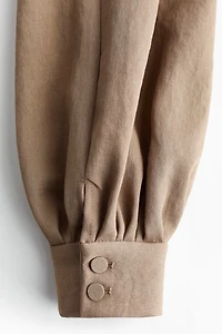 Balloon-Leg Twill Pants