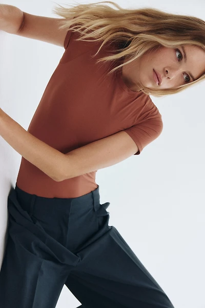 Short-Sleeved Microfiber Bodysuit