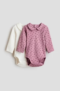 2-Pack Bodysuits with Collar