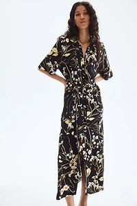 Robe chemisier avec ceinture à nouer