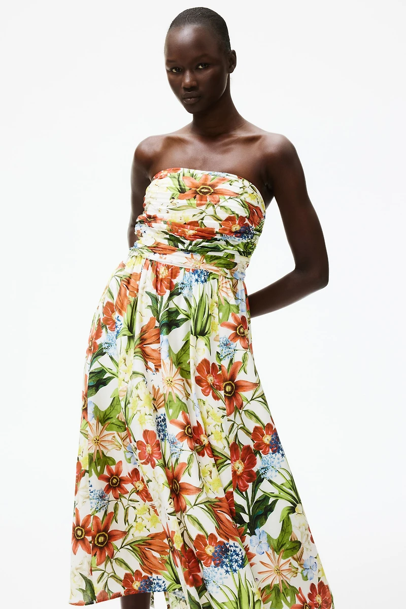 Pleated Bandeau Dress